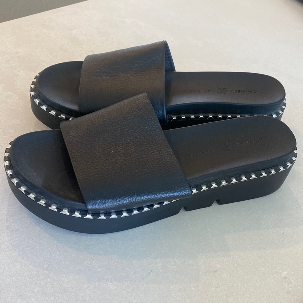 Chinese Laundry studded black platform sandals